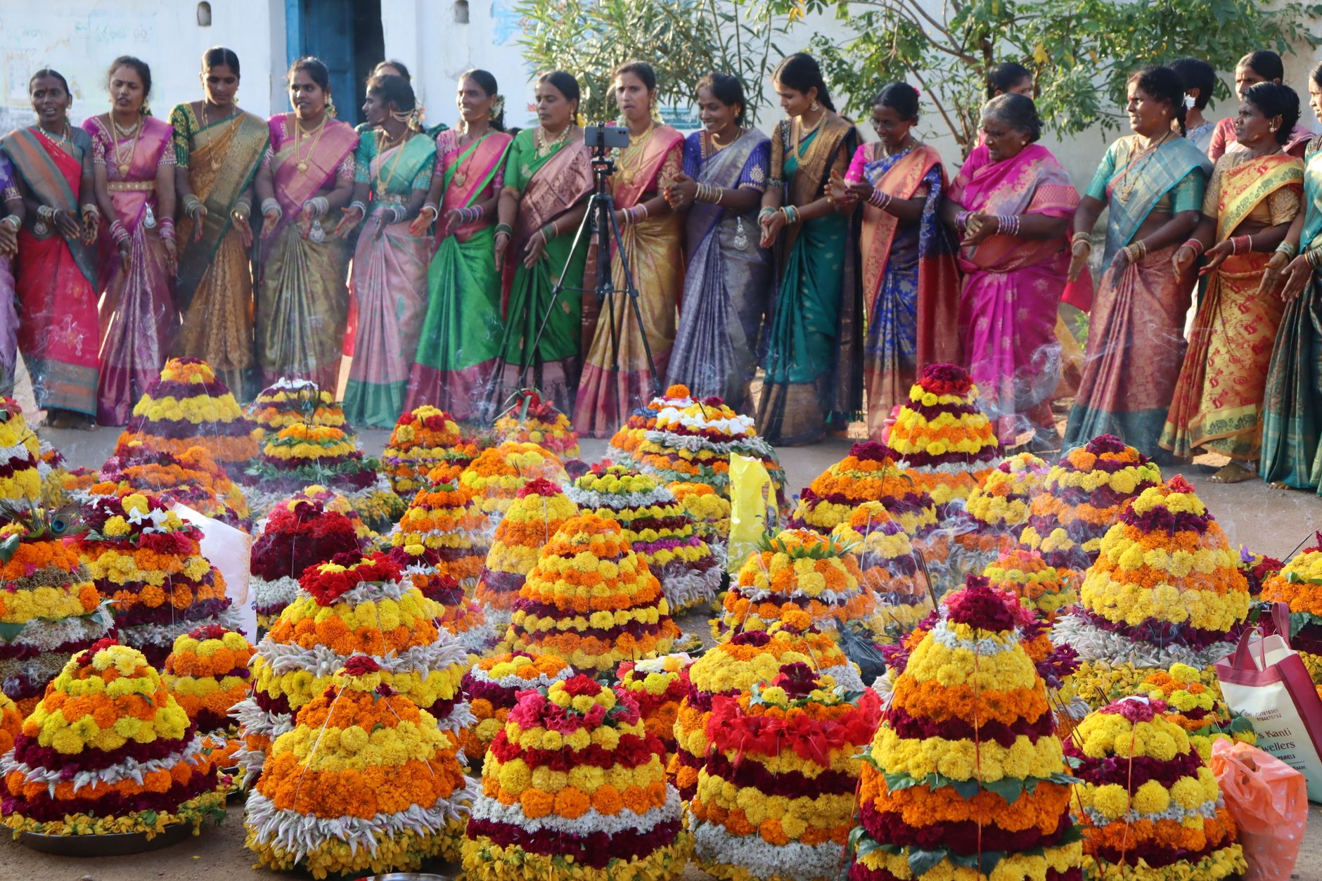P V Sindhu Bathukamma celebration